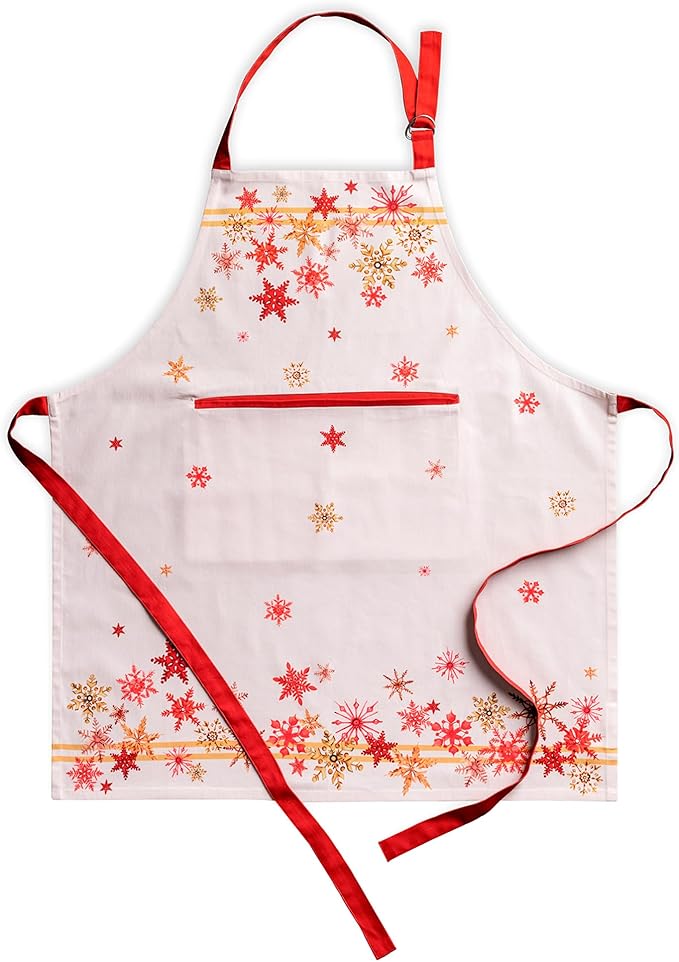 Maison d' Hermine Aprons for women with Pocket 100% Cotton (27.50"x31.50") | Adjustable Neck Strap & long ties Apron Men Chef Wedding Cooking Gardening Server Maid