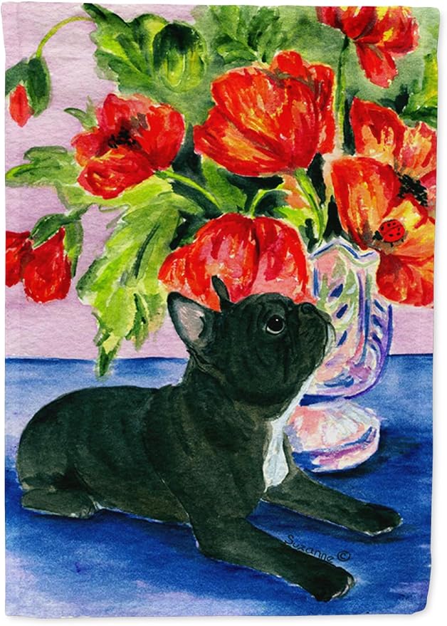 Caroline's Treasures SS8308GF French Bulldog Garden Flag Mailbox Flag Decorative Yard Flag Banner Outside Patio Artwork Yard Flower Beds, Garden Size, Multicolor