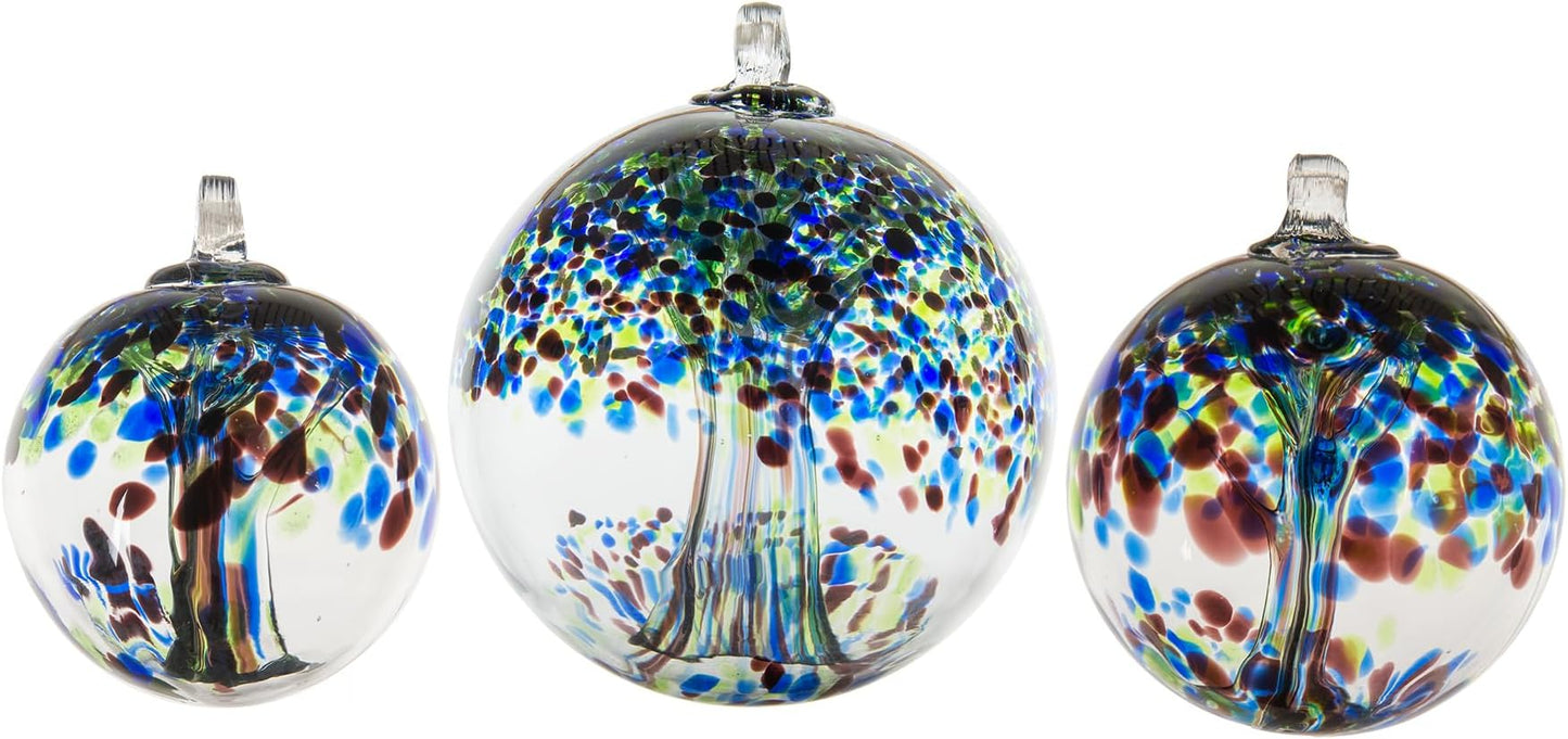 Dale Tiffany Hand Blown Glass, 3" Diameter Mystic, Tree of Life Collection, Witch Globe Hanging Garden Indoor/Outdoor Decorative Ornament Gazing Ball