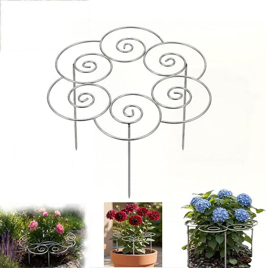 Peony Cages and Supports, Plant Support Garden Stakes, Metal Plant Support Ring for Garden, Plants Supports Cage, for Clump-Forming Flowers and Plants Such as Peonies, Roses, and Dahlias (M(15.7in))