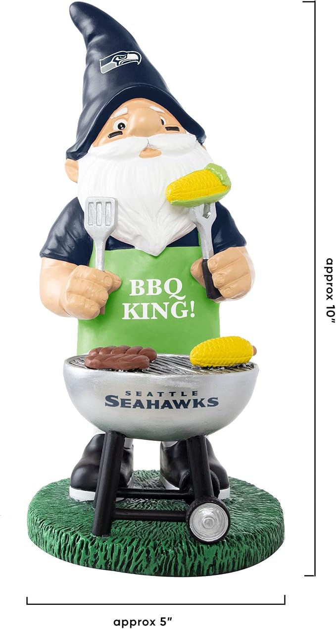 FOCO NFL Unisex-Adult NFL Team Logo Grill Garden Statue Outdoor Gnome 10"