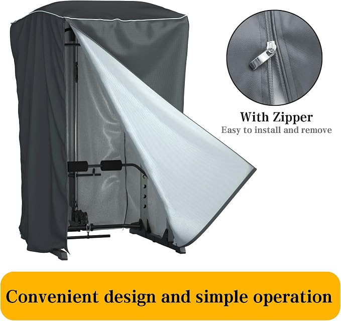 Power Cage Cover for Squat Rack 84x47x69 600D Waterproof Oxford | Garage & Home Gym equipment cover for strength training racks, full zip dustproof waterproof, fits power racks squat cages
