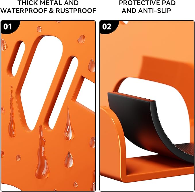 XZHXFX Chainsaw Hanger Wall Mount - Heavy Duty Chainsaw Holder for Garage Organization, Storage Shed Organizer, Chainsaw Rack with Protective Pad, Garage Tools, 3 Pack(Orange)
