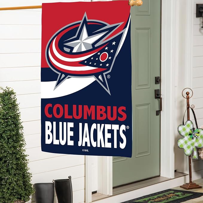 Team Sports America NHL Columbus Blue Jackets House Flag, 28 x 44, Double Sided Garden Flags for Outside, Outdoor Flags & Banners for Gardens Patio, Indoor Wall Decor Flag for Room