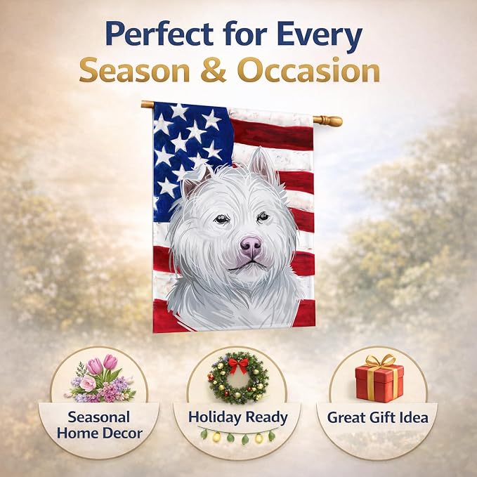 Caroline's Treasures CK6759CHF Xiasi Quan American Flag House Flag Large Porch Sleeve Pole Decorative Outside Yard Banner Artwork Wall Hanging, Polyester, House Size, Multicolor