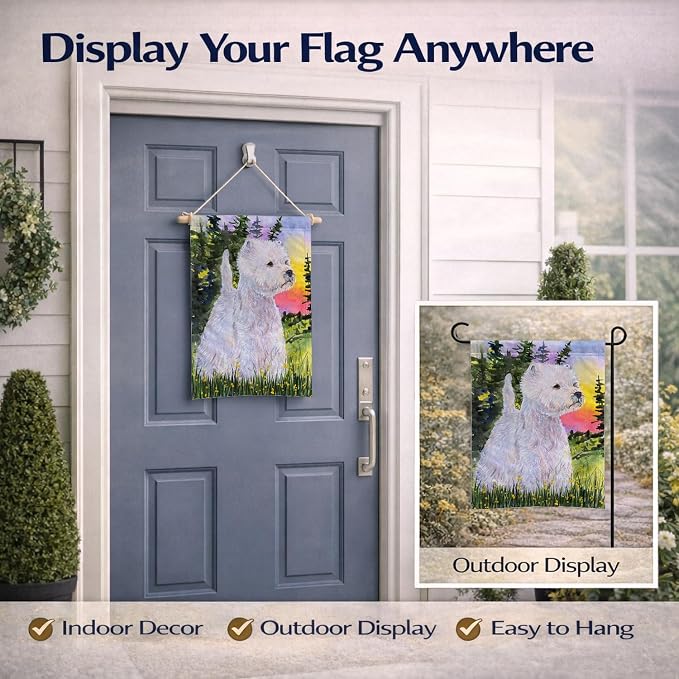 Caroline's Treasures SS1067GF Westie Garden Flag Mailbox Flag Decorative Yard Flag Banner Outside Patio Artwork Yard Flower Beds, Garden Size, Multicolor