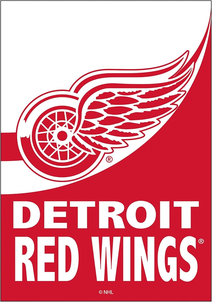 NHL Detroit Red Wings House Flag, 28 x 44, Double Sided Garden Flags for Outside, Outdoor Flags & Banners for Gardens Patio, Indoor Wall Decor Flag for Room