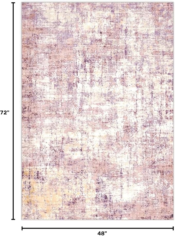 Washable 4'x6' Abstract Area Rug for Bedroom Living Room | Modern Carpet For Bedroom Kitchen Office Hallway Entryway Printed Pattern Home Decor Non-Slip Stain-Resistant Easy To Clean