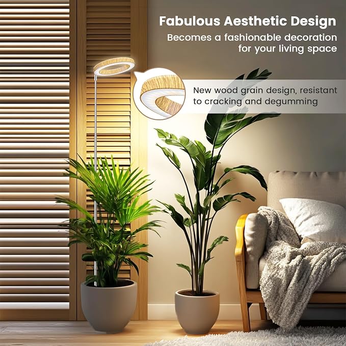 Kullsinss Grow Light, Full Spectrum LED Plant Lighs for Indoor Growing with 6/12/16H Timer, 3 Color Modes, 5 Brightness, 10"-60" Height Adjustable Plant Grow Lamp for Tall Indoor Plants (3 Pack)