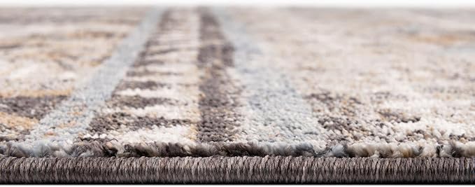 Unique Loom Eco Southwestern Collection Area Rug - Tubac (Runner 2' 7" x 12' 0", Khaki Gray/Black)