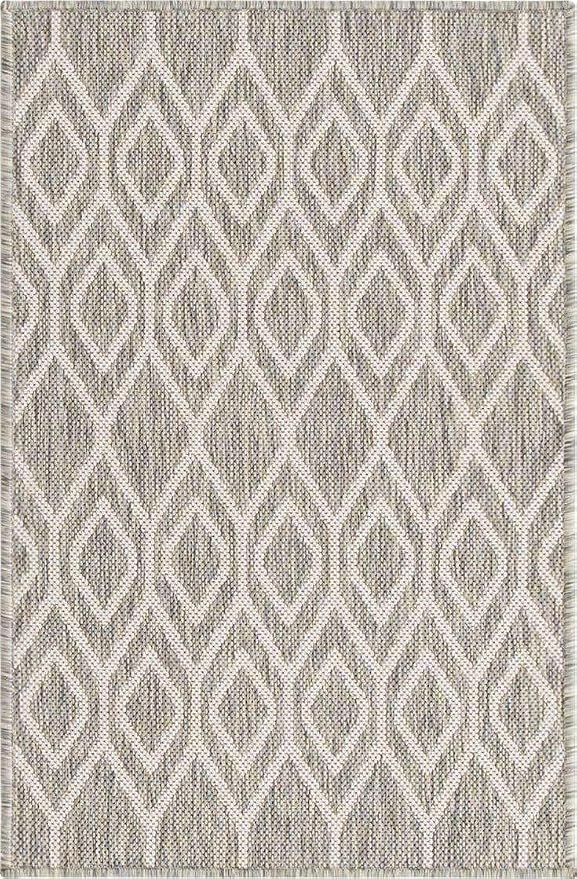 Jill Zarin Outdoor Collection Area Rug - Turks and Caicos (2' 2" x 3' Rectangle Gray Cream/Cream)
