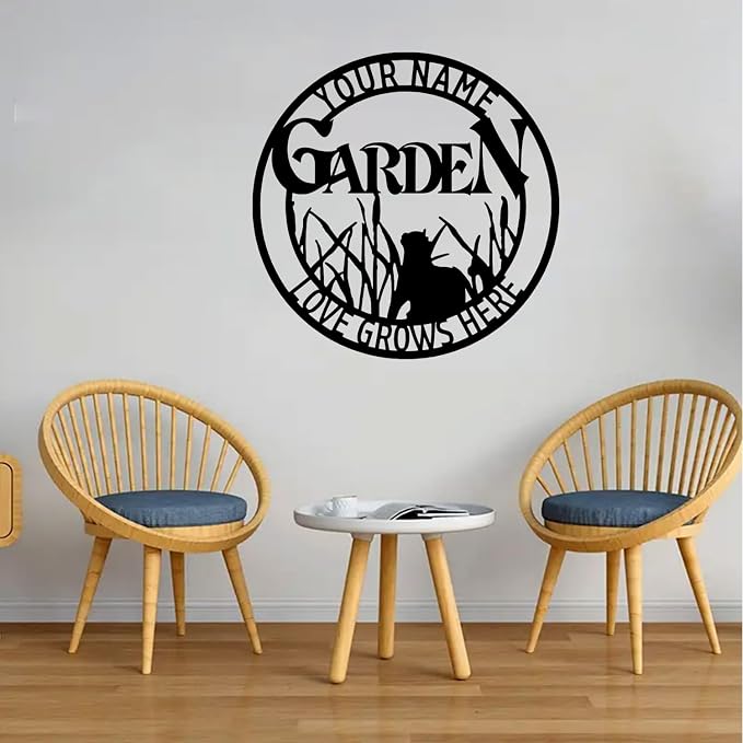 Yard Balcony Cottage Living Room Park Ornament Wall Decoration,Personalized Custom Metal Sculpture Sign Bird for Wedding,Memorial Day Monogram Signs for Garden
