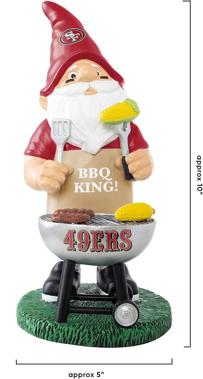 FOCO NFL Unisex-Adult NFL Team Logo Grill Garden Statue Outdoor Gnome 10"