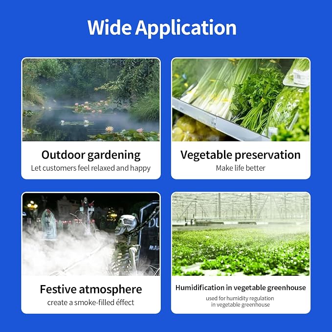 Ultrasonic Mist Maker 6 Head Mist Maker Fogger 5000ml/H Ultrasonic Mister Fogger 200W Atomizer Pond Fogger IP67 Waterproof Fog Mist Machine with Float for Garden Rockery Halloween Decor (6 Heads)