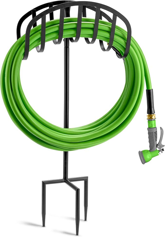 Sorbus Manger Garden Water Hose Storage, Great for Garden, Lawn, Yard, Decorative Stand with Ground Stakes, Holds 125-Feet of 5/8-Inch Hose