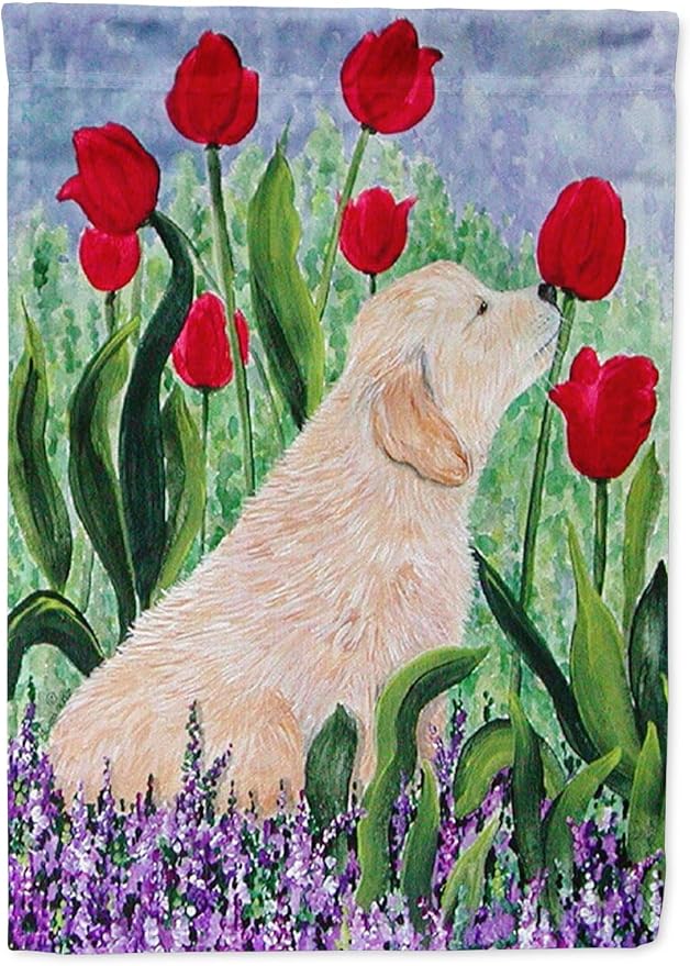 Caroline's Treasures SS8610GF Golden Retriever Garden Flag Mailbox Flag Decorative Yard Flag Banner Outside Patio Artwork Yard Flower Beds, Garden Size, Multicolor