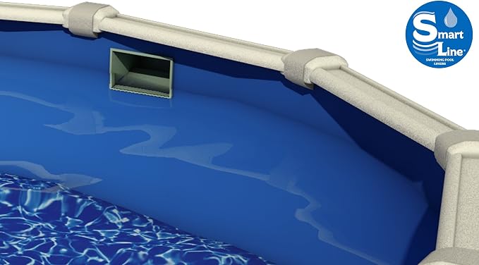 Lake Effect Pools 'Meadows Reprieve' 24' Round Above Ground Swimming Pool | 52" Inch Height | Resin Protected Steel Sided Walls | a Swirl Bottom Overlap Pool Liner and Widemouth Skimmer