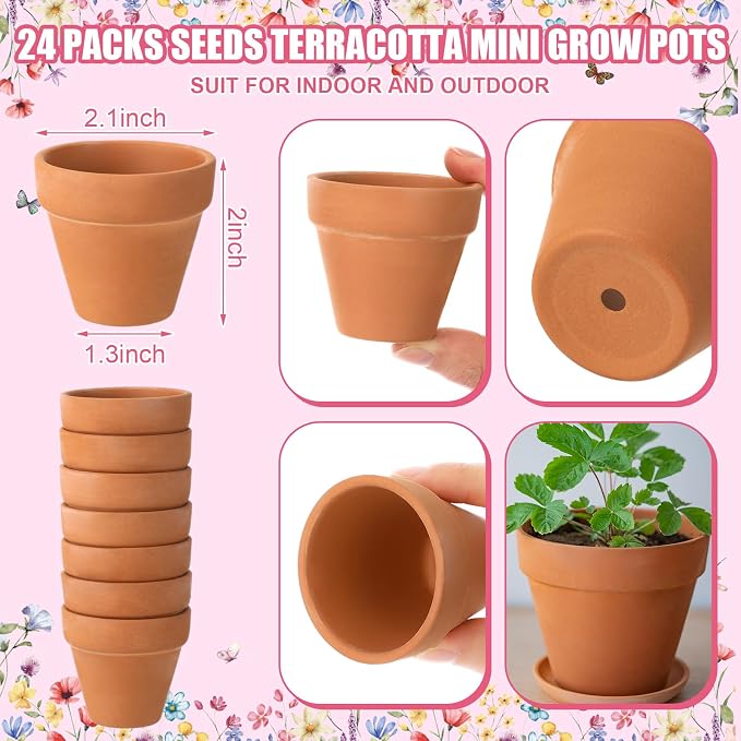 Reallnaive Baby Shower Party Favors Baby in Bloom Envelopes Seed Packets Include Mini Terracotta Pots Seed Packets Self Adhesive Envelopes Thank You Tags Gift for Party(24 Pcs, Wildflower Clothes)