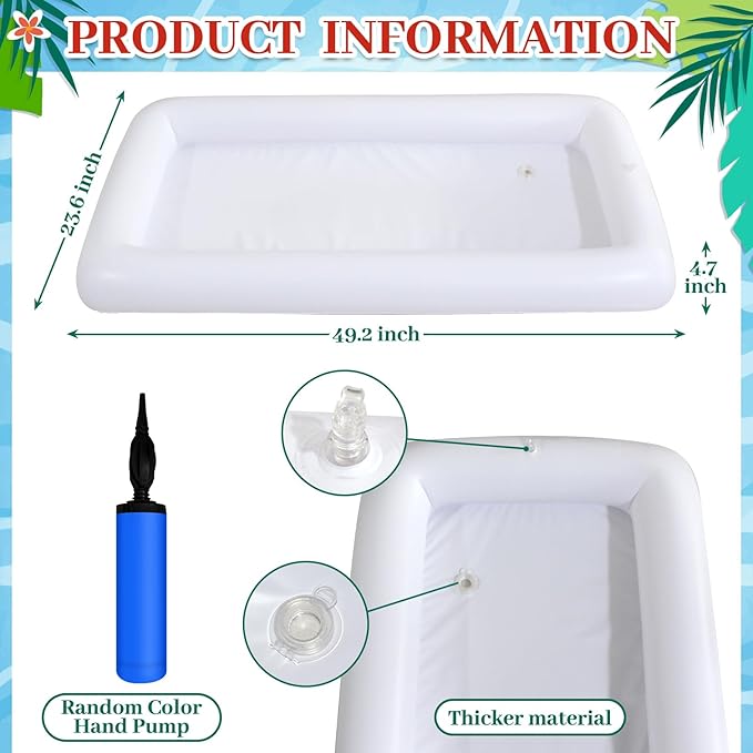 Inflatable Serving Bar & Mesh Food Covers Set, Party Supplies for Picnics Pool Bar Outside Include 1Pcs 53"*25" Inflatable Serving Bar Buffet Cooler, 1Pcs 40"*24" Food Tents