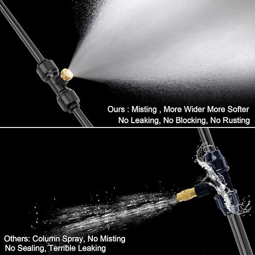 GMAULEE Misting Cooling System, DIY 33FT(10M) Misting Line +10 Brass Mist Nozzles+ a Brass Connector(3/4'') Outdoor Mister System for Patio Waterpark Garden Trampoline Greenhouse