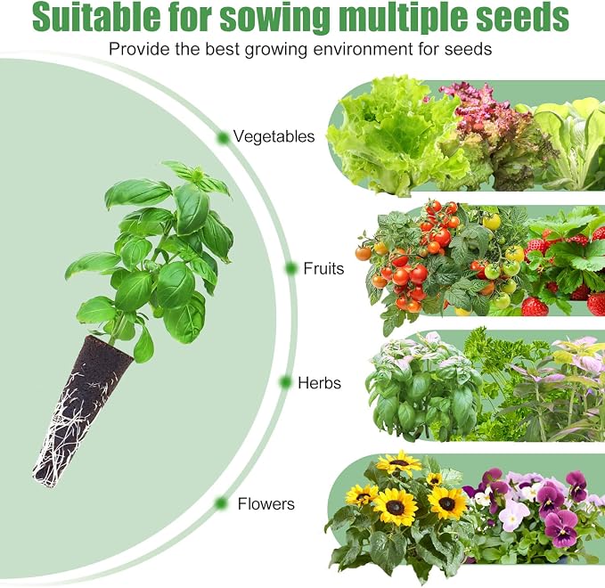 Grow Sponges, 60 Pack Herb Hydroponics Seed Pods Replacement Growing Media Fast Rooter for AeroGarden, iDoo, Ahopegarden Come with Varity Seeds of Basil, Cilantro & Parsley