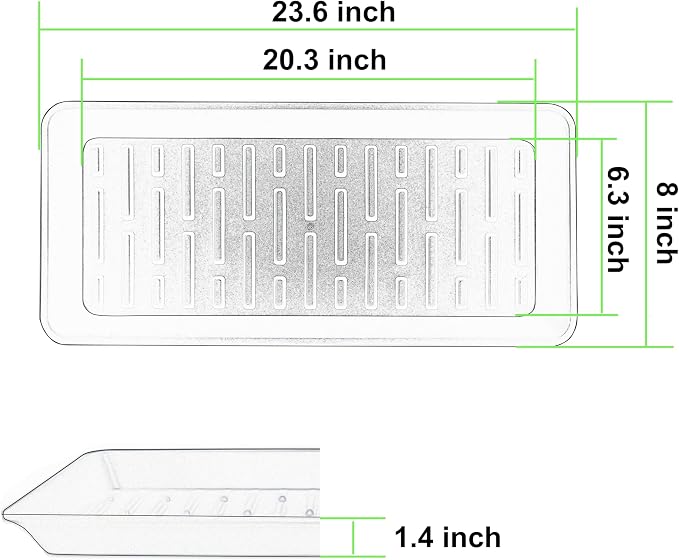 2 Pack Plastic Plant Tray Saucer Rectangular 23 24 Inch, Plant Trays Saucers for Indoor Outdoor, Water Drip Tray for Flower Pot Planter, Windowsill, 8 x 23.6 Inches, Black
