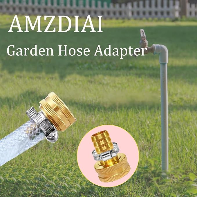 Garden Hose Adapter 10PCS 5/8" Drip Irrigation Tubing to Faucet - Reusable Connector Fittings for Most Rain Bird, Orbit, Dig, Toro 5/8 Tubing x 3/4" (F) GHT Garden Extension Repair Fitting