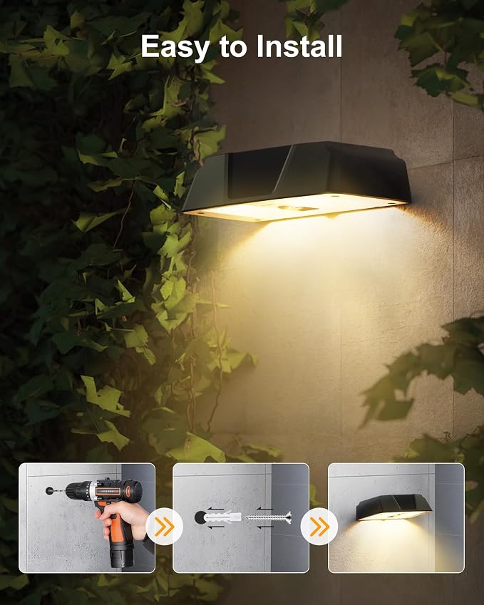 Brightown 6 Pack Solar Lights Outdoor Waterproof, Color Changing Solar Fence Deck Step Flood Lights, 7 RGB & Warm White/Cool White, IP65 Waterproof Garden Light for Yard