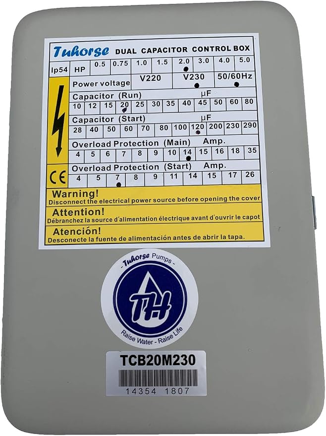 2HP Control Box for Deep Well Pump. Compatible Replacement for Franklin Part# 2823018110