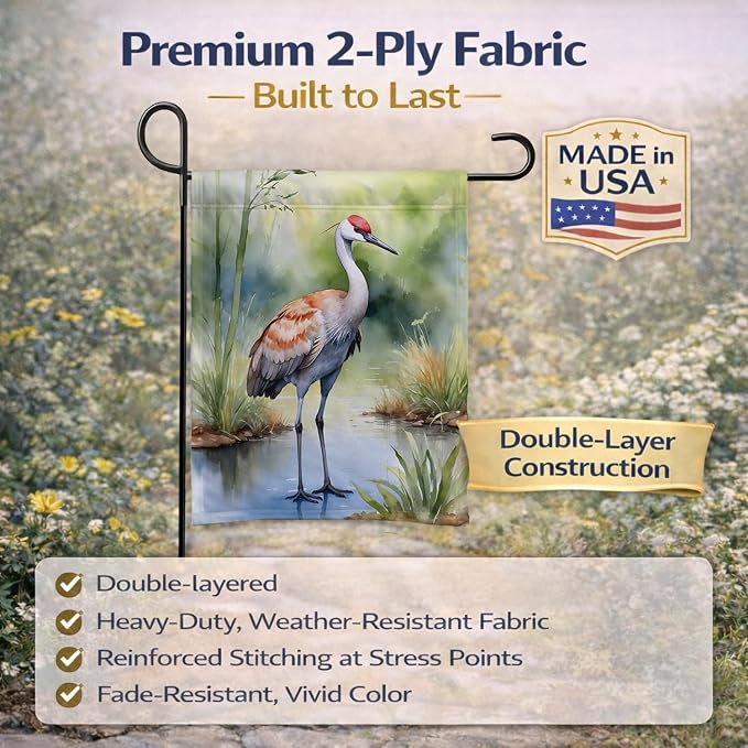 Caroline's Treasures Sandhill Crane Garden Flag Mailbox Flag Decorative Yard Flag Banner Outside Patio Artwork Yard Flower Beds, Garden Size, Multicolor