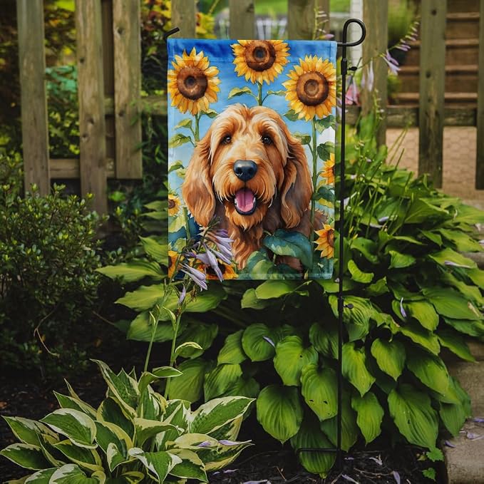 Caroline's Treasures DAC6130GF Otterhound in Sunflowers Garden Flag Mailbox Flag Decorative Yard Flag Banner Outside Patio Artwork Yard Flower Beds, Garden Size, Multicolor
