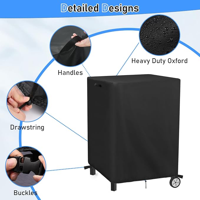 Outdoor Patio Table Cover for 28 inch Kitchen Island Prep Table, Waterproof Service Cart Covers Rolling Tool Cart Covering - 28"L×25"W×34"H, Black