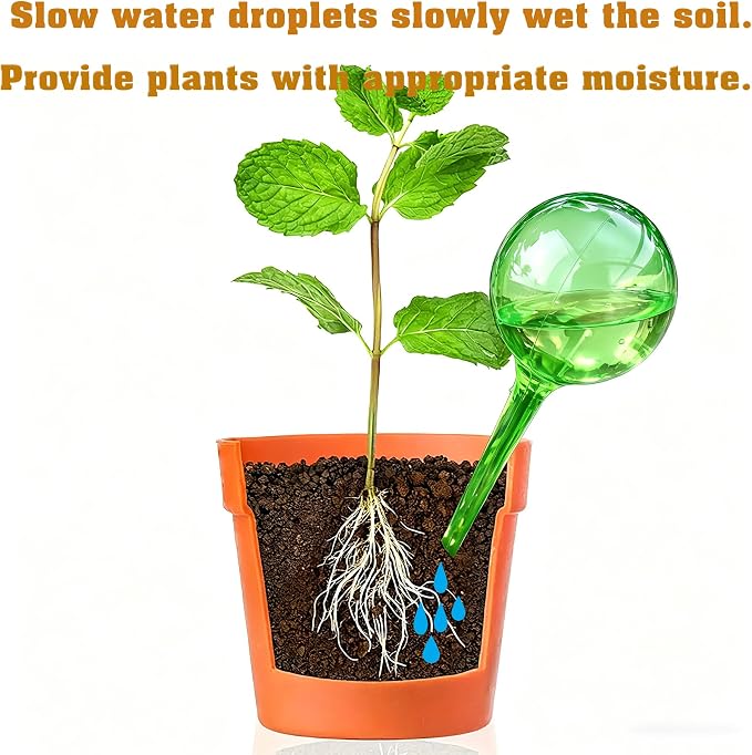 MOONSOUND Plant Watering Dispenser, 10Pcs Plant Watering Devices, Premium Plant Automatic Waterer, Indoor Outdoor Plant Self Watering Spikes, Pot Flower Self Watering Bulbs
