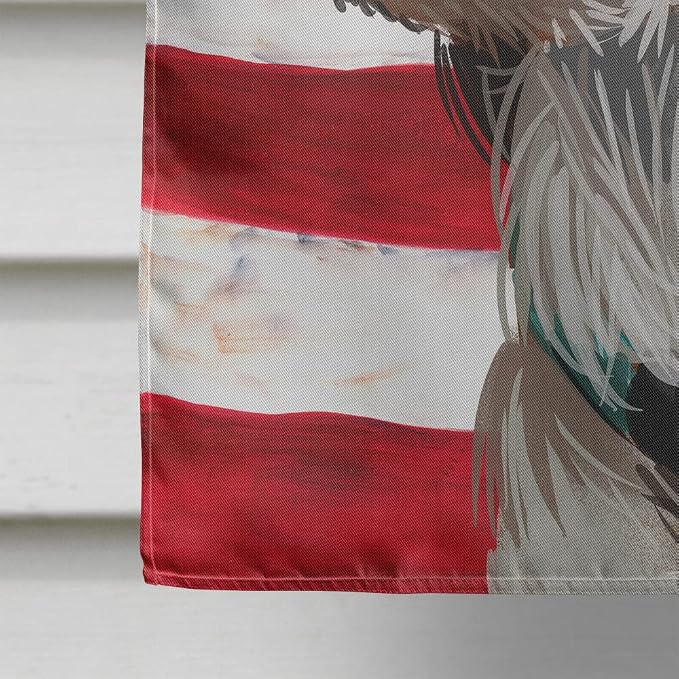 Caroline's Treasures CK6753CHF Welsh Springer Spaniel American Flag House Flag Large Porch Sleeve Pole Decorative Outside Yard Banner Artwork Wall Hanging, Polyester, House Size, Multicolor