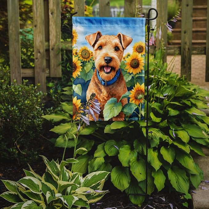 Caroline's Treasures DAC6114GF Lakeland Terrier in Sunflowers Garden Flag Mailbox Flag Decorative Yard Flag Banner Outside Patio Artwork Yard Flower Beds, Garden Size, Multicolor