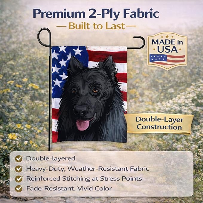 Caroline's Treasures CK6592GF King Shepherd American Flag Garden Flag Mailbox Flag Decorative Yard Flag Banner Outside Patio Artwork Yard Flower Beds, Garden Size, Multicolor