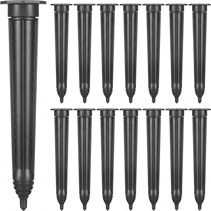 Briwooody 15 Pack Garden Watering Stake Large UV-Protected ABS Plastic Deep Root Irrigation Spike for Trees, Shrubs, Bushes, Shrubs, Flowers, Fruits, Vegetables, Potted Plants (14 Inch)