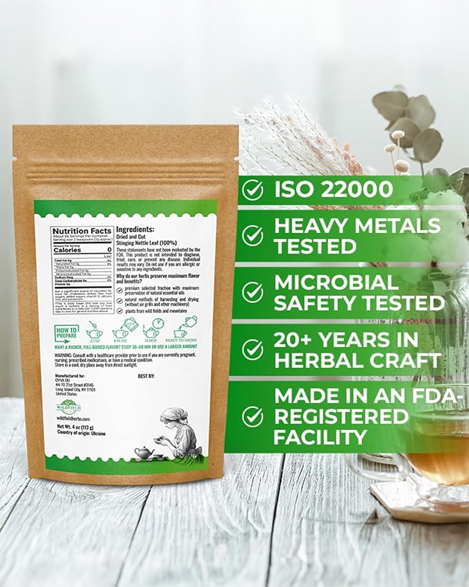 4 oz. Dried Nettle Leaf Tea Ortiga Planta Nettle Herb Bulk Stinging Nettle Leaf Herb Tea (Urtica dioica) - 113g Stinging Nettle Leaves Herbal Tea ortiga verde te