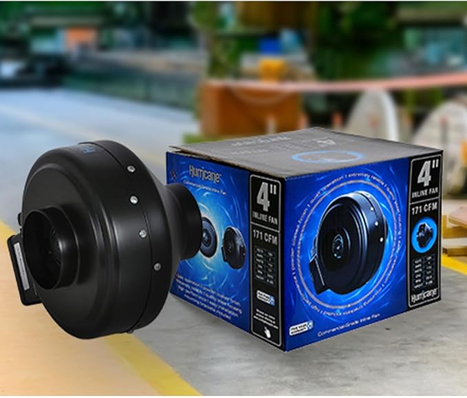 Hurricane Commercial Grade Inline Fan for Phresh and Black Ops Carbon Filters, Ideal-Air Ducting and Clamps and Titan Controls Ventilation Controllers