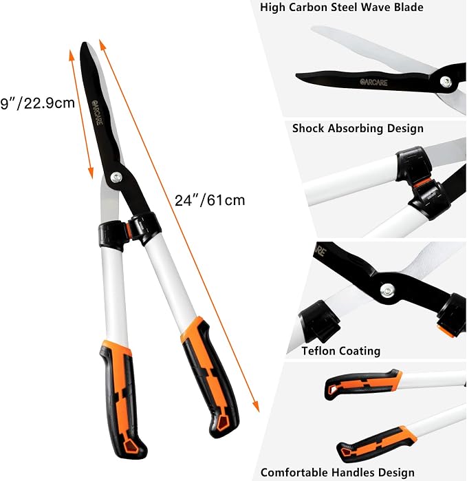 GARCARE 4-in-1 Garden Pruning Set Heavy Duty Garden Clippers | Bypass Lopper, Hedge Shears, Garden Scissors & Folding Saw, Heavy Duty Steel Blades, Ideal for Branches, Shrubs & Hedges