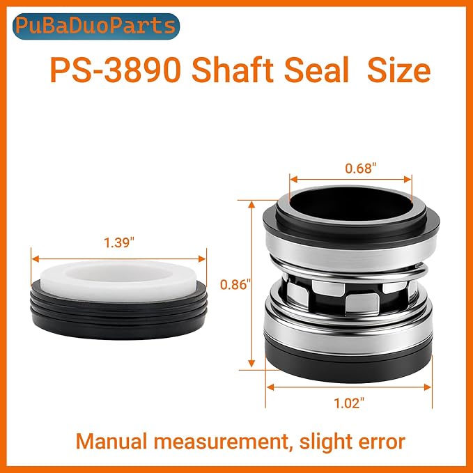 3 Pack PS-3890 Mechanical Shaft Seal Compatible with Jandy Zodiac Pool Pump R0479400 Replacement for Stealth PlusHP FloPro ePump Series Ceramic and Stainless Steel Pool Pump Seal Repair Kit