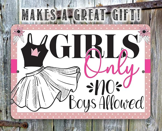 She Shed Sign - Girls Only - Metal Sign - Indoor/Outdoor Shed Art - She Shed Decor Gift, Funny Birthday Gifts for Women, Metal Shed Signs, She Shed Decorations, Christmas Presents for Women