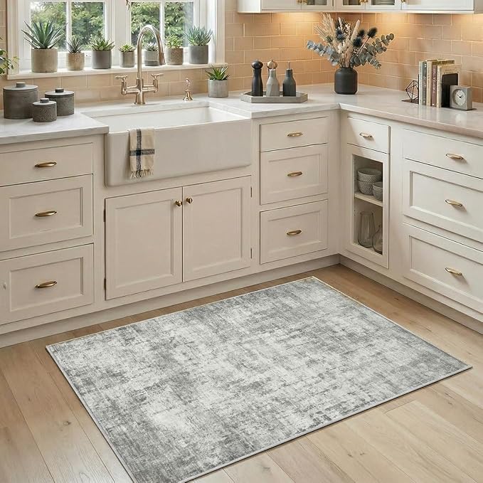 2x3 Area Rug Washable Abstract: Non Slip Throw Rugs for Entryway | Indoor Door Mat for Kitchen Soft Low Pile Thin Small Carpet for Hallway Bedroom Dining Room Home Office Decor