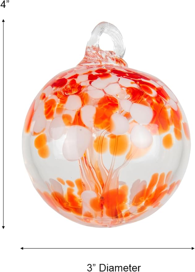 Dale Tiffany Hand Blown Glass, 3" Diameter Nova, Tree of Life Collection, Witch Globe Hanging Garden Indoor/Outdoor Decorative Ornament Gazing Ball