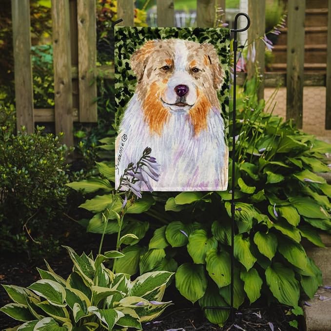 Caroline's Treasures SS8733GF Australian Shepherd Garden Flag Mailbox Flag Decorative Yard Flag Banner Outside Patio Artwork Yard Flower Beds, Garden Size, Multicolor