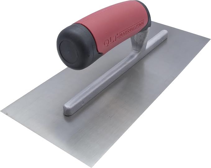MARSHALLTOWN QLT Concrete Finishing Trowel, 11 x 4.5 Inch Carbon Steel Blade, Soft Grip Handle, FT1145R