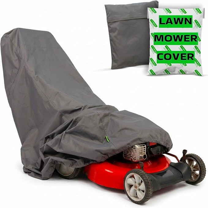 Lawn Mower Cover Waterproof Heavy Duty – Thick Marine 600D Fabric, Large UV Resistant Lawnmower Covers For Outdoor, Tear Resistant, Universal Fit for Push Gas & Electric Mowers