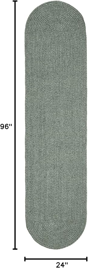 Superior Jute Oval Indoor Runner Rug, Lagoon Breeze