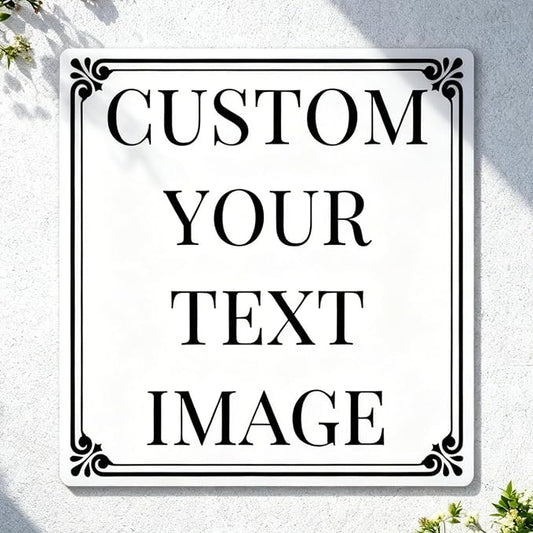 Custom Large Metal Sign Outdoor – 30x30 inch Aluminum Reflective Option, Single or Double Sided, Fade Resistant Weatherproof Rust-Free