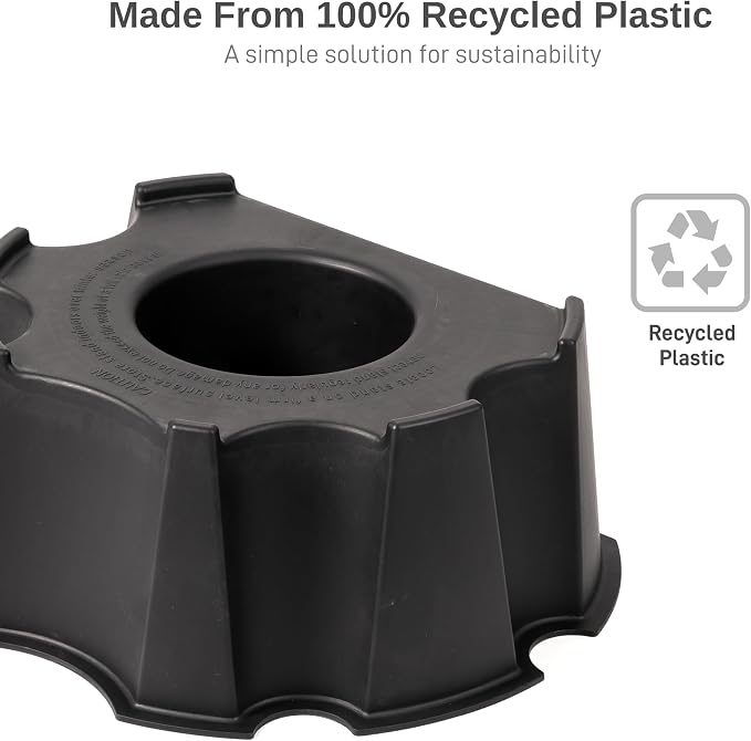 RTS Home Accents 55-Gallon Rain Barrel Stand, Made from 100% Recycled Material, Black